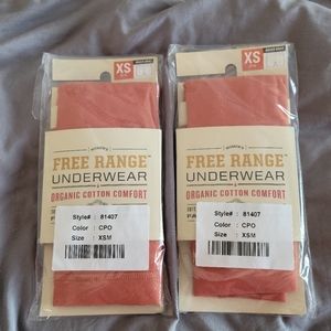 XS 2-4 women's Duluth,orange cotton boxer brief. New in package. 2 pair